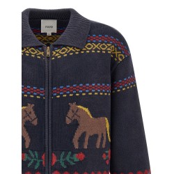 'Isles' cardigan with intarsia