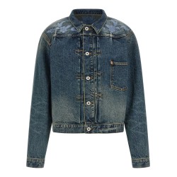 Floral embroidery denim jacket