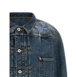 Floral embroidery denim jacket