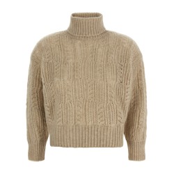 Openwork turtleneck sweater
