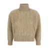 Openwork turtleneck sweater