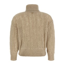 Openwork turtleneck sweater