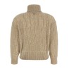 Openwork turtleneck sweater