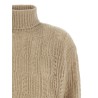 Openwork turtleneck sweater