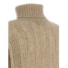 Openwork turtleneck sweater