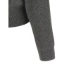 Ribbed cardigan with leather detail