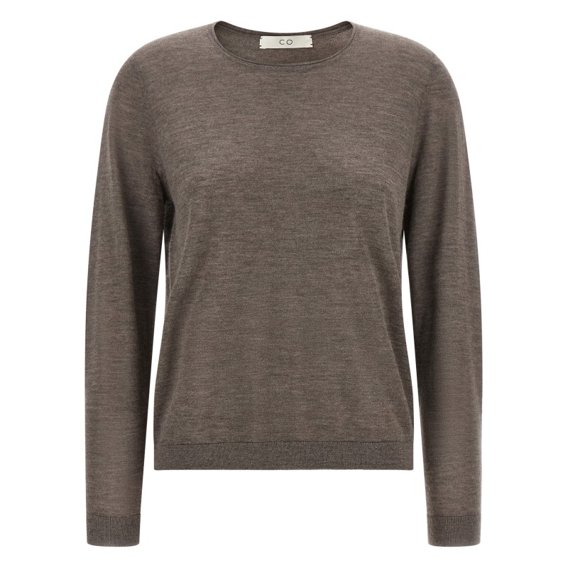 Sweater with rolled neckline