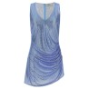 Dress with removable crystals and feathers