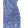 Dress with removable crystals and feathers