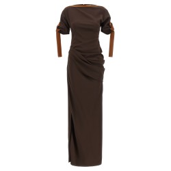 Dress with leather straps