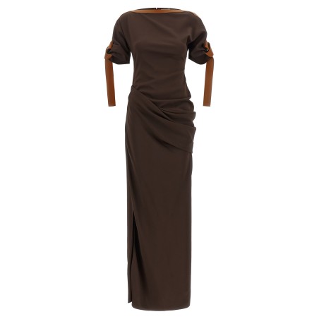 Dress with leather straps