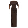 Dress with leather straps