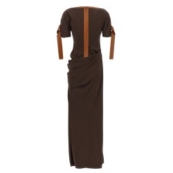 Dress with leather straps