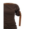Dress with leather straps
