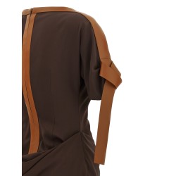Dress with leather straps