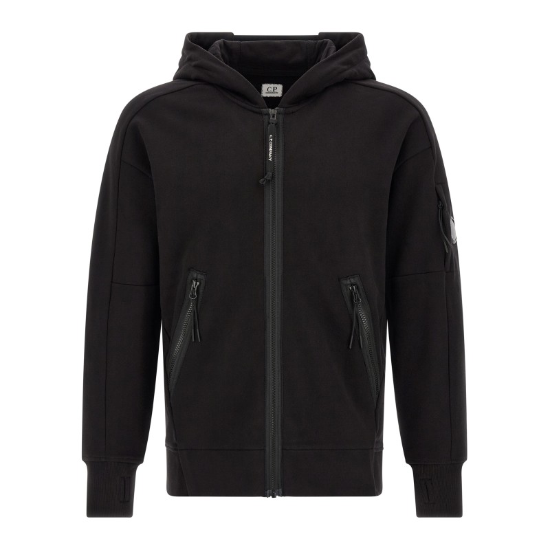 'Diagonal Raised Fleece' sweatshirt with Lens detail