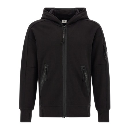 'Diagonal Raised Fleece' sweatshirt with Lens detail