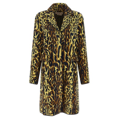 Animalier jacquard wool coat