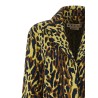 Animalier jacquard wool coat