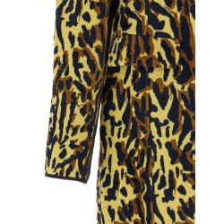 Animalier jacquard wool coat