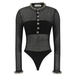 Openwork knitted bodysuit