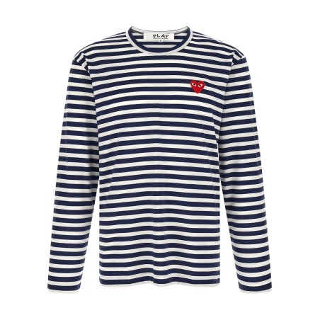 Striped T-Shirt With Heart Patch