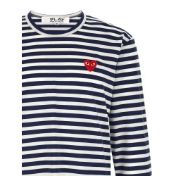 Striped T-Shirt With Heart Patch