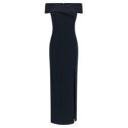 Long dress with crossed neckline