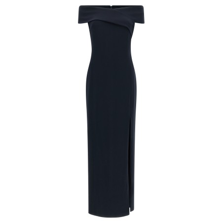 Long dress with crossed neckline