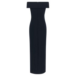 Long dress with crossed neckline