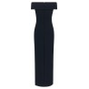 Long dress with crossed neckline