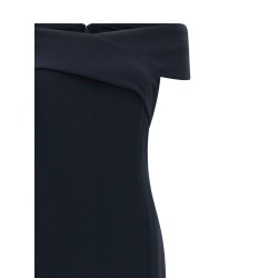 Long dress with crossed neckline