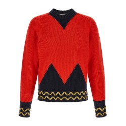 Geometric intarsia sweater