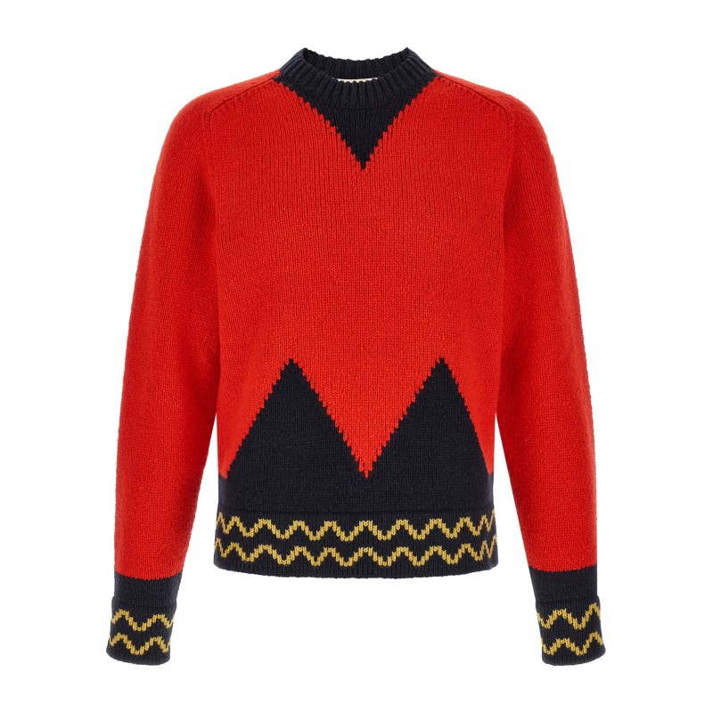 Geometric intarsia sweater