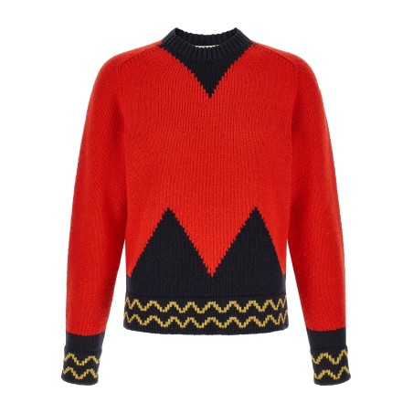 Geometric intarsia sweater