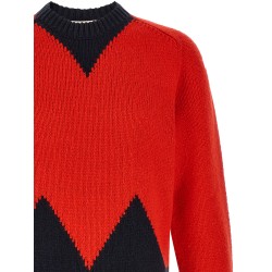 Geometric intarsia sweater