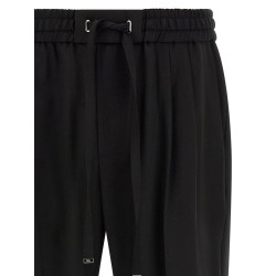 Wool gabardine joggers