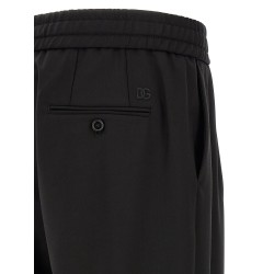 Wool gabardine joggers