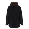 Wool coat with fur insert