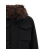 Wool coat with fur insert