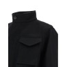 Wool coat with fur insert