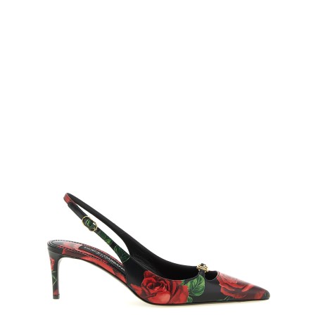 Rose print slingbacks