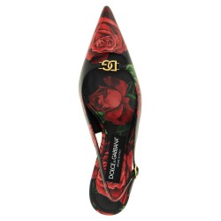 Rose print slingbacks