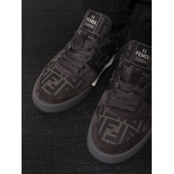 Fendi Match sneakers in FF jacquard fabric and suede