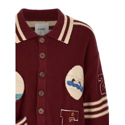 'Fin Varsity' Collared Cardigan