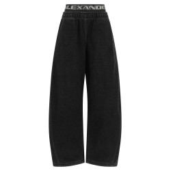 Denim pants with elastic