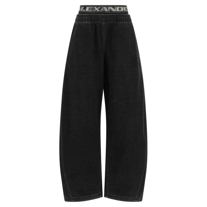 Denim pants with elastic