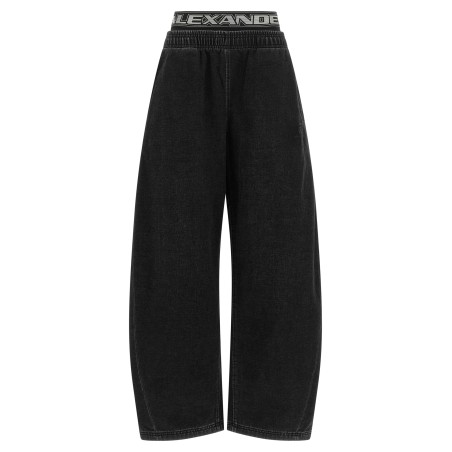 Denim pants with elastic