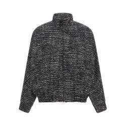 'Lee' bouclé wool bomber jacket