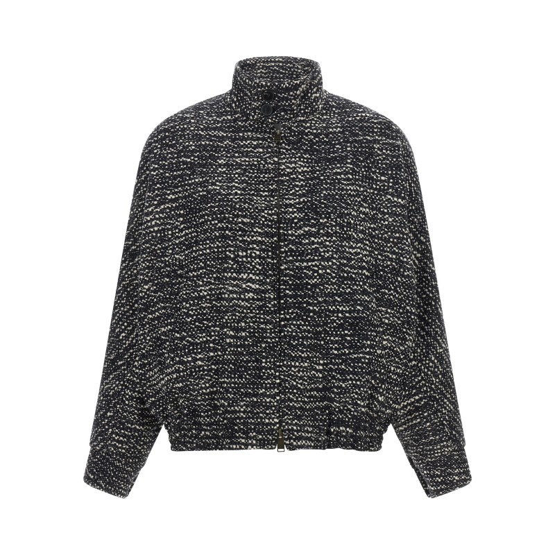 'Lee' bouclé wool bomber jacket